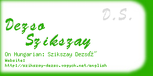 dezso szikszay business card